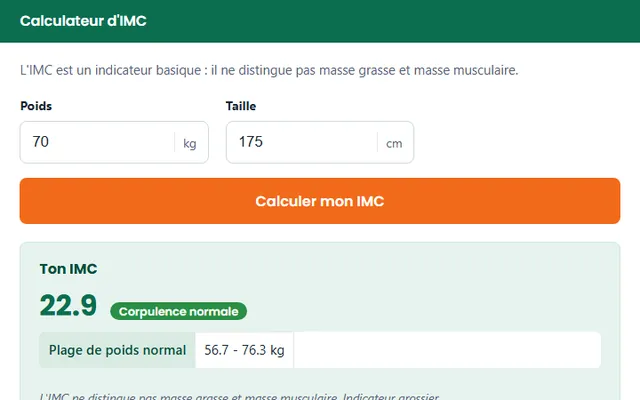 Calculateur d’IMC : poids, taille et exemple de résultat